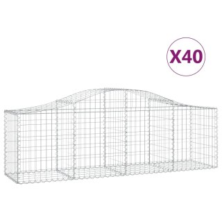 Kosze gabionowe, 40 szt, 200x50x60/80 cm, galwanizowane żelazo