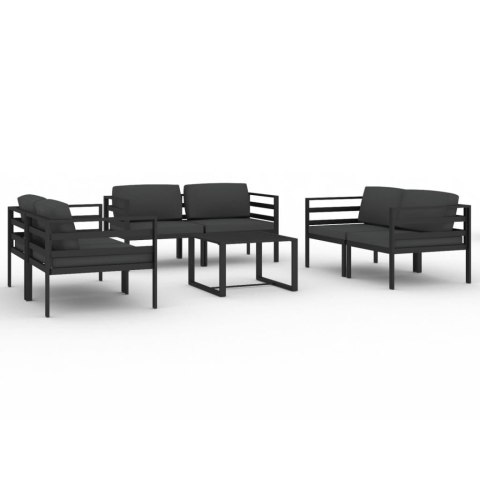 7-cz. zestaw mebli ogrodowych, poduszki, aluminium, antracyt