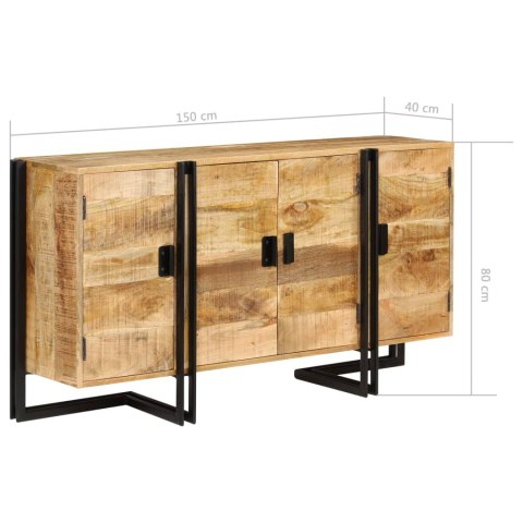 Szafka z litego drewna mango, 150 x 40 x 80 cm