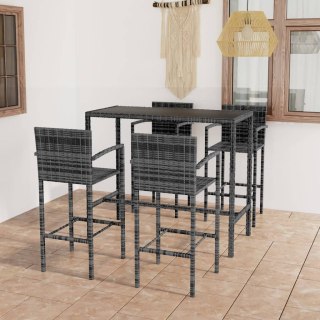5-cz. zestaw mebli barowych do ogrodu, rattan PE, szary