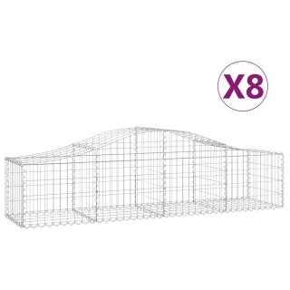 Kosze gabionowe, 8 szt, 200x50x40/60 cm, galwanizowane żelazo