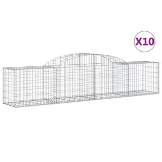 Kosze gabionowe, 10 szt., 300x50x60/80 cm, galwanizowane żelazo