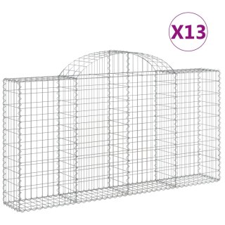 Kosze gabionowe, 13 szt, 200x30x100/120cm, galwanizowane żelazo
