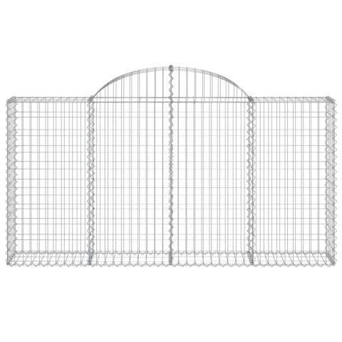 Kosze gabionowe, 15 szt, 200x30x100/120cm, galwanizowane żelazo