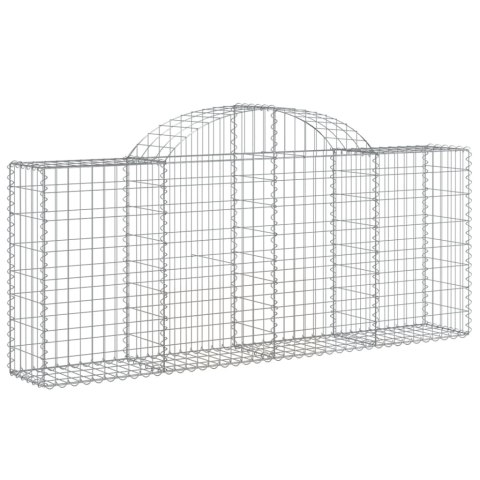 Kosze gabionowe, 15 szt, 200x30x80/100 cm, galwanizowane żelazo