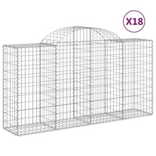Kosze gabionowe, 18 szt, 200x50x100/120cm, galwanizowane żelazo