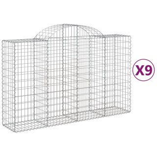 Kosze gabionowe, 9 szt, 200x50x120/140 cm, galwanizowane żelazo
