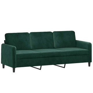 Sofa 3-osobowa, ciemnozielony, 180 cm, obita aksamitem