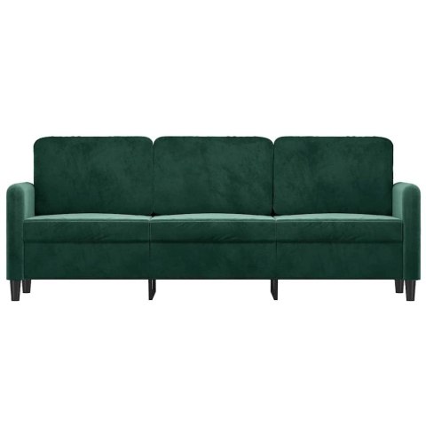 Sofa 3-osobowa, ciemnozielony, 180 cm, obita aksamitem