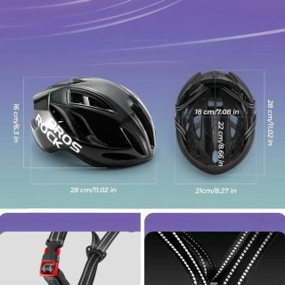 Kask rowerowy lekki 58-62 cm - czarny