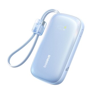 Powerbank 10000mAh 45W z kablem USB-C iPhone Lightning - niebieski