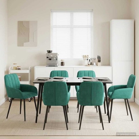 Krzesła jadalne 6 pcs Welur Turkusowy 57 x 50 x 85 cm