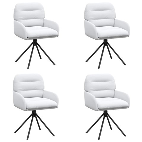 Obrotowe krzesła jadalniane 4 pcs Ekoskóra Biały