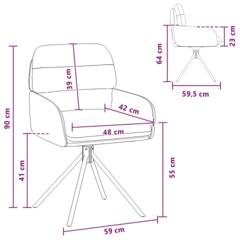 Obrotowe krzesła jadalniane 4 pcs Ekoskóra Cappuccino