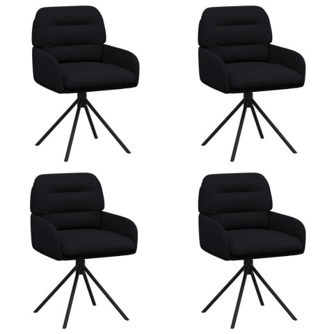 Obrotowe krzesła jadalniane 4 pcs Ekoskóra Czarny