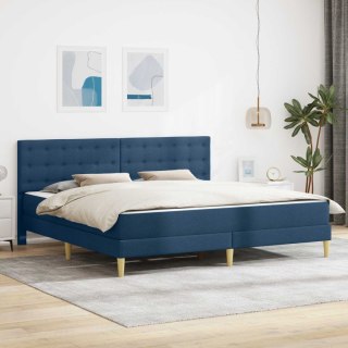 VidaXL Rama łóżka z materacem niebieski 200 x 200 cm tkanina
