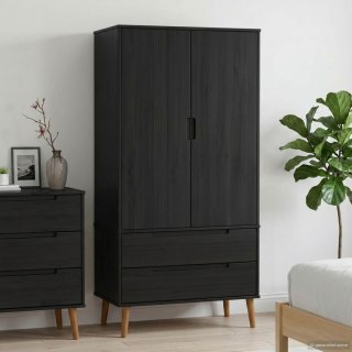 Garderoba MOLDE Czarny 90 x 55 x 175 cm Lite drewno sosnowe