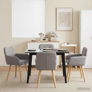 Krzesła jadalne 4 pcs Bouclé jasnoszary 59 x 57 x 85 cm