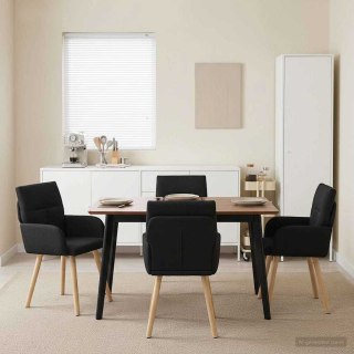 Krzesła jadalne 4 pcs tkanina Czarny 60 x 56 x 96 cm