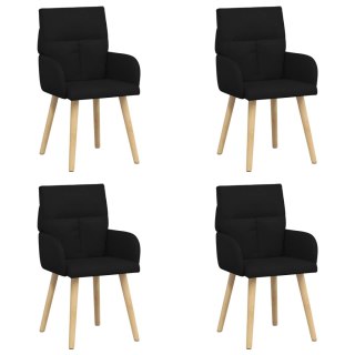 Krzesła jadalne 4 pcs tkanina Czarny 60 x 56 x 96 cm