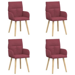 Krzesła jadalne 4 pcs tkanina Czerwone wino 60 x 56 x 96 cm