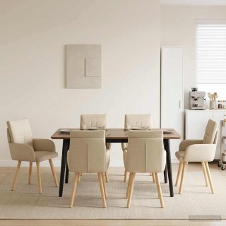Krzesła jadalne 4 pcs tkanina kremowy 60 x 56 x 96 cm