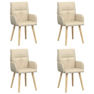 Krzesła jadalne 4 pcs tkanina kremowy 60 x 56 x 96 cm