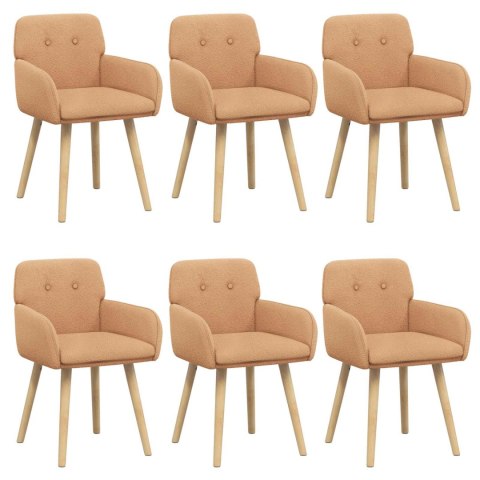 Krzesła jadalne 6 pcs Bouclé Beżowy 59 x 57 x 85 cm
