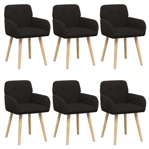 Krzesła jadalne 6 pcs Bouclé Czarny 59 x 57 x 85 cm