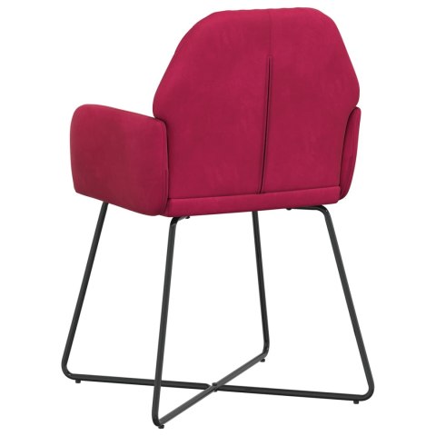 Krzesła jadalne 6 pcs Welur Czerwone wino 55 x 50 x 84 cm