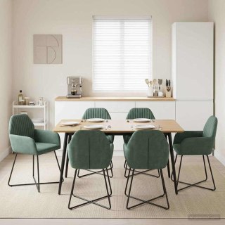 Krzesła jadalne 6 pcs Welur Zielony morski 55 x 50 x 84 cm