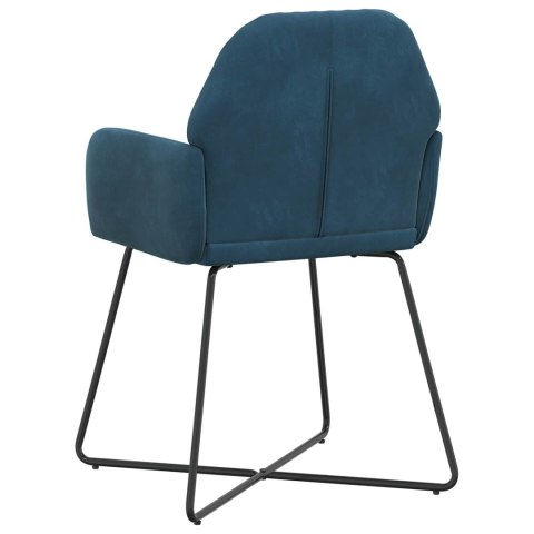 Krzesła jadalne 6 pcs Welur niebieski 55 x 50 x 84 cm
