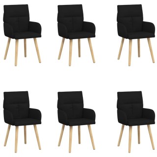 Krzesła jadalne 6 pcs tkanina Czarny 60 x 56 x 96 cm