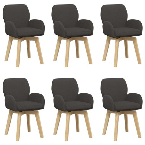 Obrotowe krzesła jadalniane 6 pcs Bouclé ciemnoszary