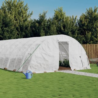 VidaXL Szklarnia ze stalową ramą, biała, 100 m², 20x5x2,3 m