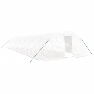 VidaXL Szklarnia ze stalową ramą, biała, 80 m², 16x5x2,3 m