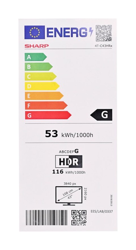 Telewizor 43" SHARP 43HR7265E