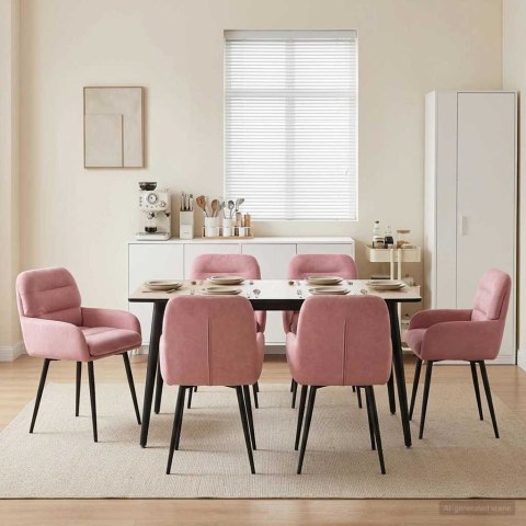 Krzesła jadalne 6 pcs Welur różowy 59 x 59,5 x 90 cm