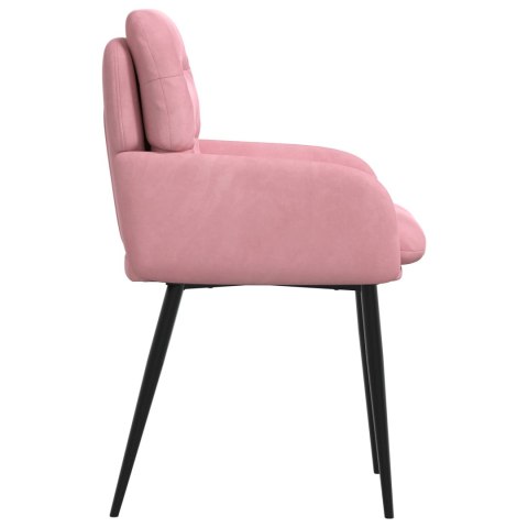Krzesła jadalne 6 pcs Welur różowy 59 x 59,5 x 90 cm