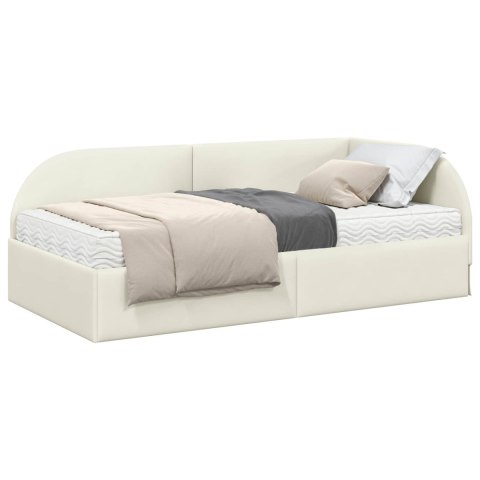 Rama Łóżka Narożnego z Materacem 2 pcs Kremowy Aksamit
