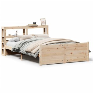 VidaXL Rama łóżka z wezgłowiem, 140x190 cm, lite drewno sosnowe