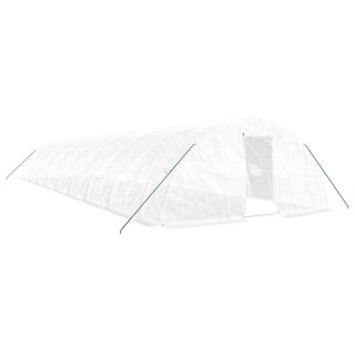 VidaXL Szklarnia ze stalową ramą, biała, 90 m², 18x5x2,3 m