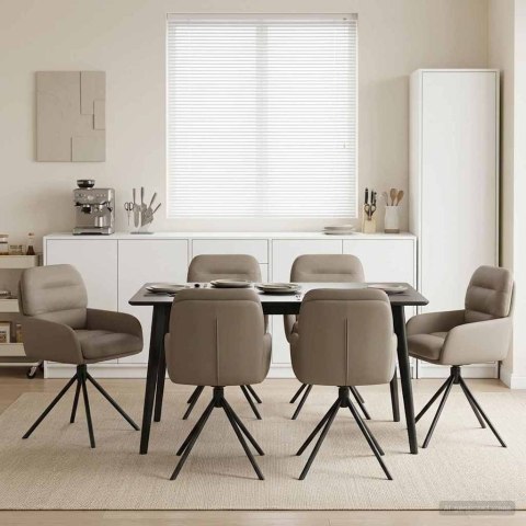 Obrotowe krzesła jadalniane 6 pcs Ekoskóra Cappuccino