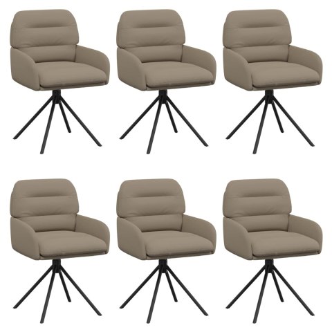 Obrotowe krzesła jadalniane 6 pcs Ekoskóra Cappuccino
