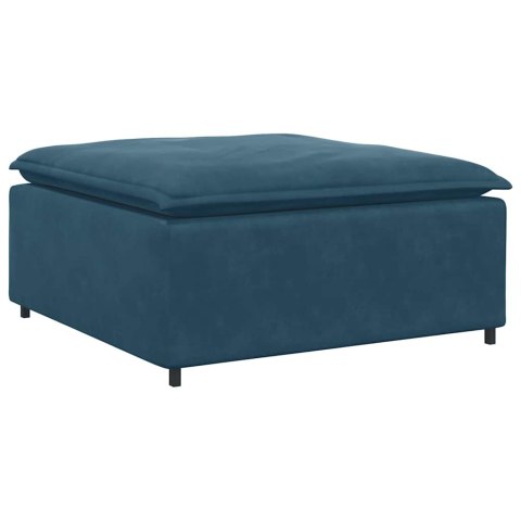 Sofa modułowa z podnóżkiem i poduszkami Velvet Blue