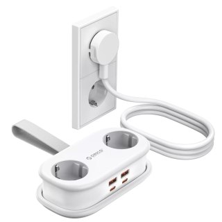 Listwa zasilająca 6w1 AC USB-A USB-C GaN 65W - biała