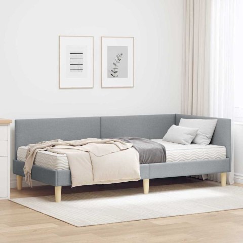 Rama Łóżka Narożnego z Materacem Inny 2 pcs Jasnoszary tkanina