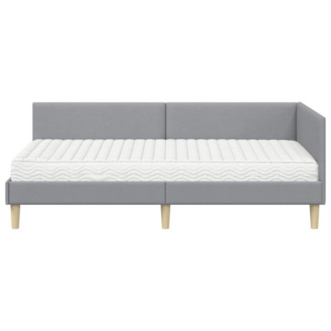 Rama Łóżka Narożnego z Materacem Inny 2 pcs Jasnoszary tkanina