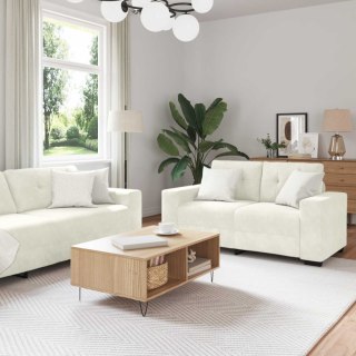 VidaXL Zestaw Sof 3 pcs Kremowy 221 x 80 x 80 cm Aksamit