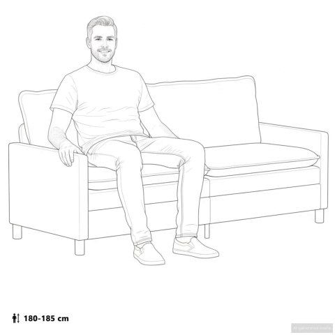 Sofa niebieski 196 x 81 x 87,5 cm tkanina
